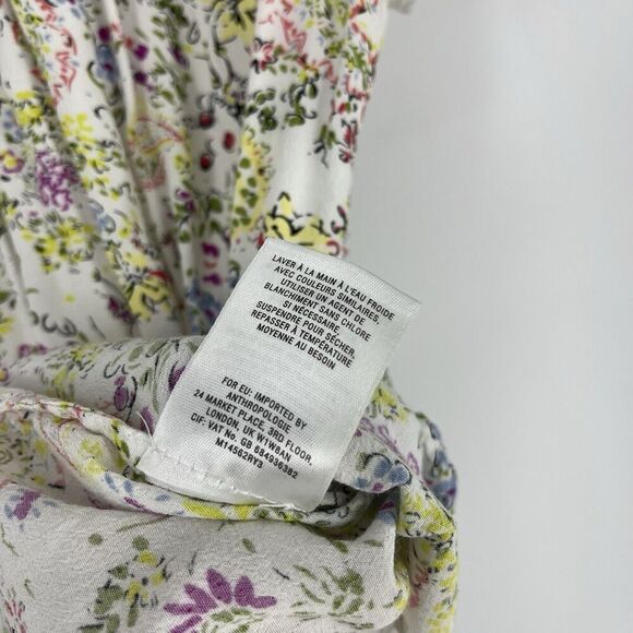 Anthropologie Meadow Rue Top Size Small Nellore White Floral Blouse Romantic - Picture 8 of 8